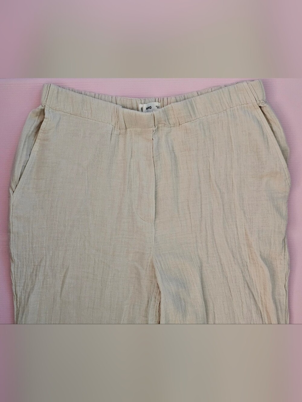 Mango Cotton Wide Leg Pants View 5